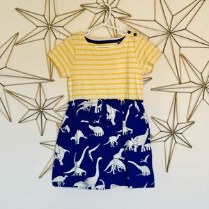 Mini Boden Yellow and Blue Dinosaur Mixi Dress